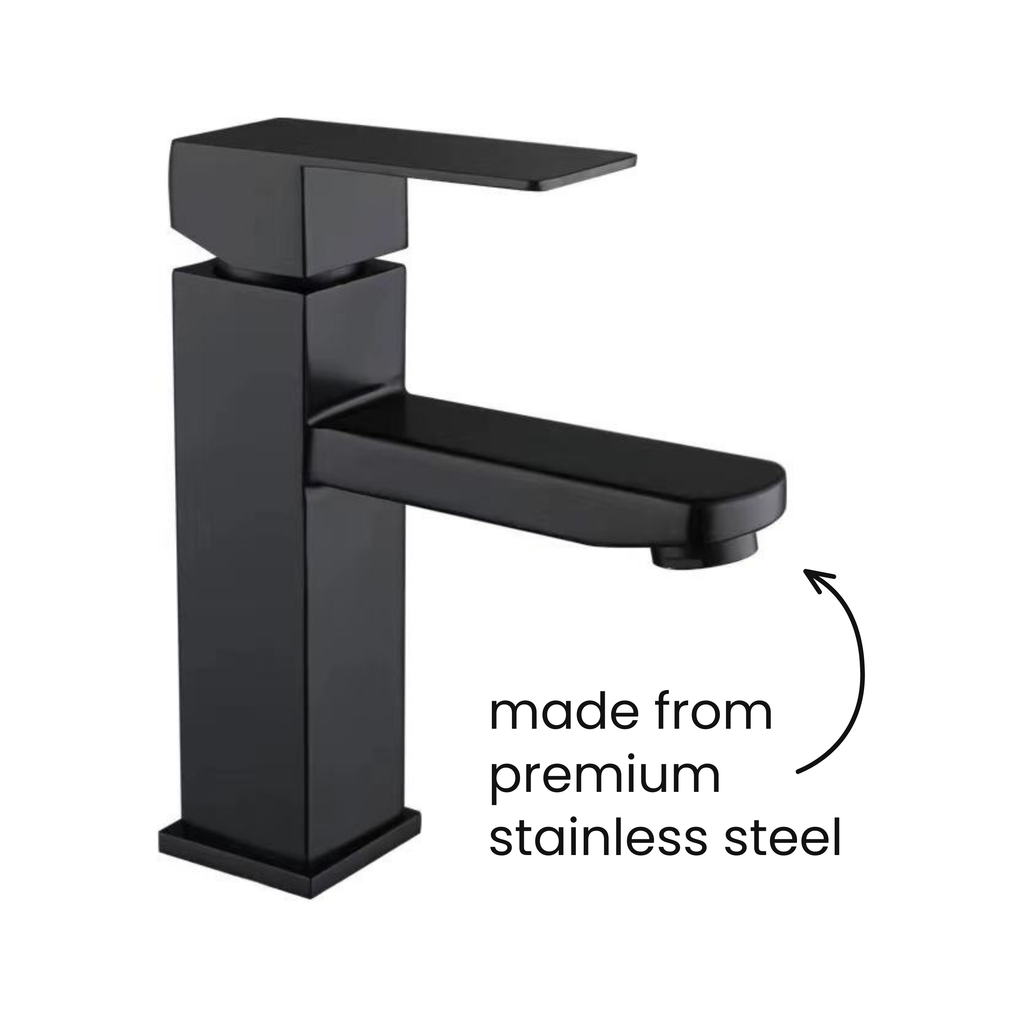 Archie Matt Black Basin Tap