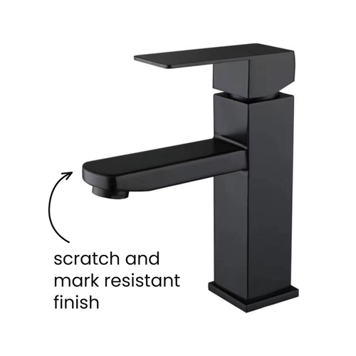 Archie Matt Black Basin Tap