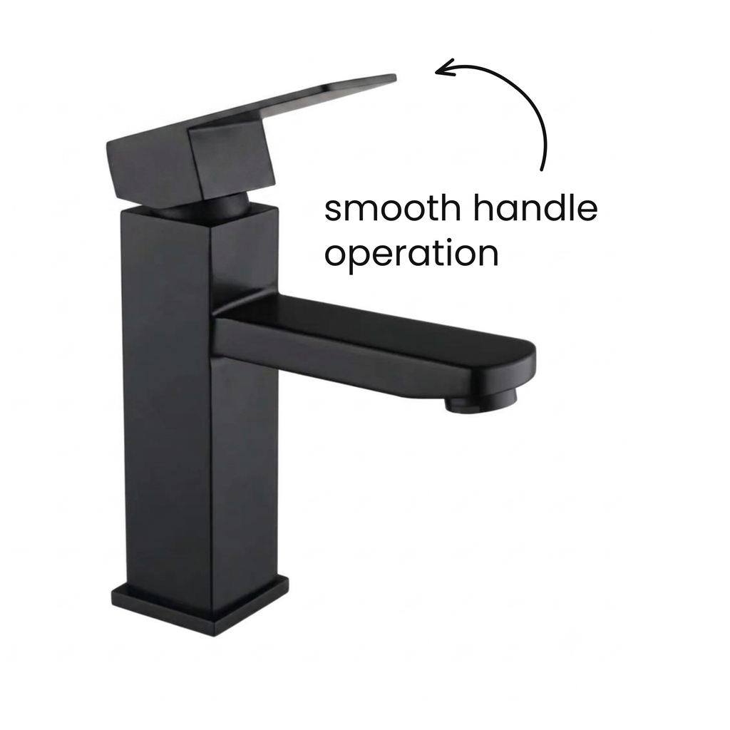 Archie Matt Black Basin Tap