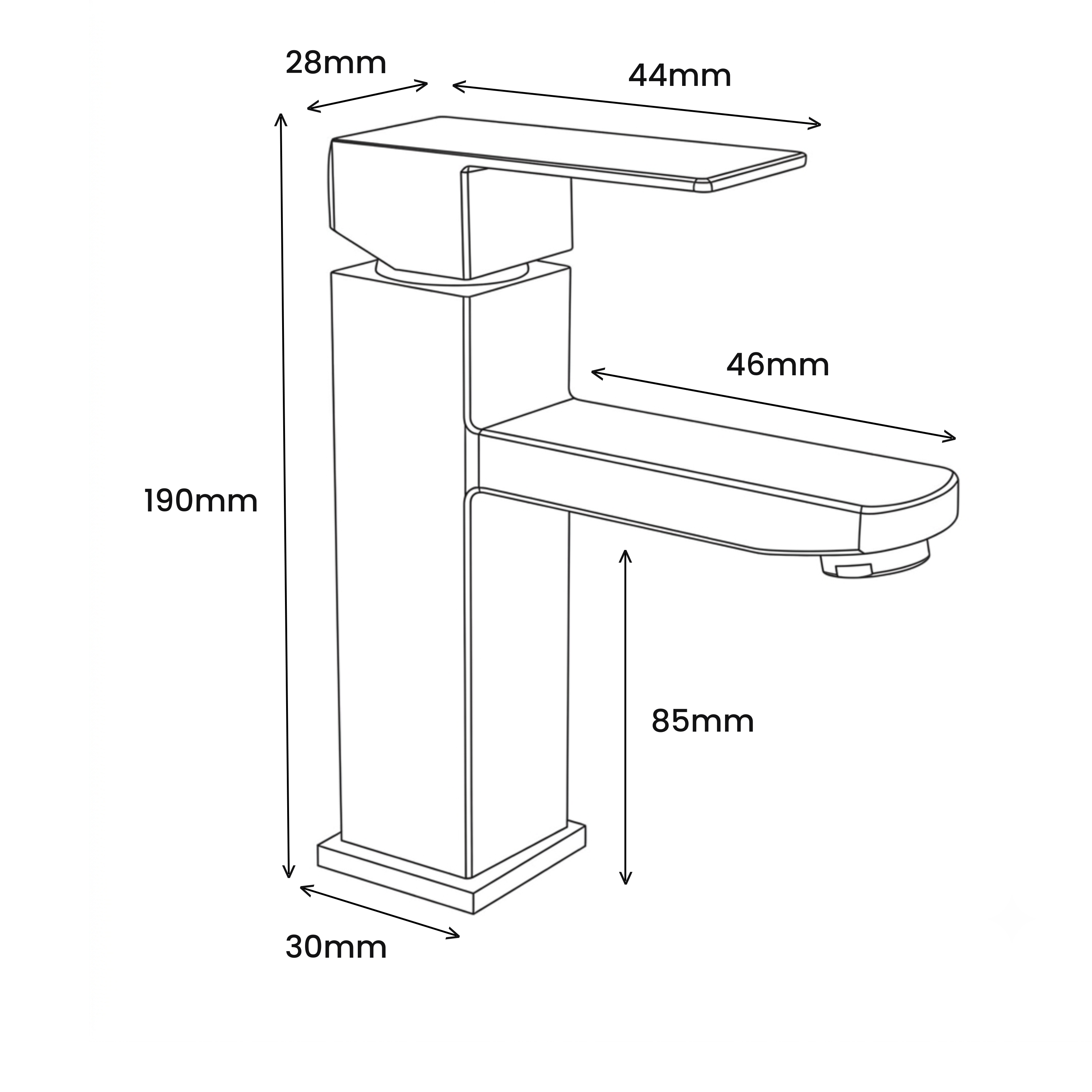 Archie Matt Black Basin Tap